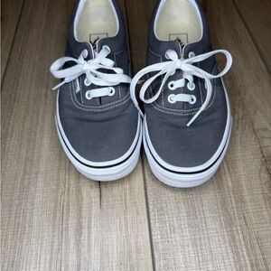 Vans Charcoal Canvas Sneakers with White Accents
